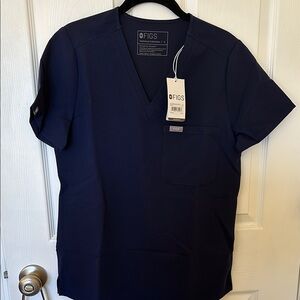 Figs Navy Blue Scrub Top